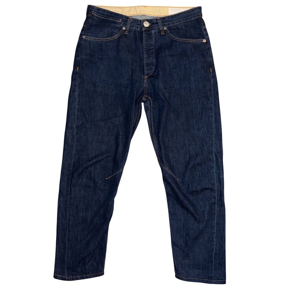 Rag &‎ Bone Engineer High-Rise Straight Jeans Cote D'Azur Dark Wash